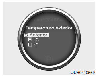 Unidade temperatura exterior (se instalado)