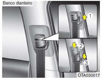 Ajuste em altura (Para o banco dianteiro, se instalado)