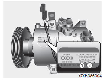 Etiqueta do compressor do ar condicionado 