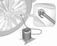 Veículos com o kit de reparação de pneus na parede lateral