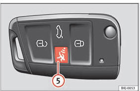 Fig. 115 Chave do veículo com botão de alarme.