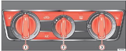Na consola central: comandos do ar condicionado manual
