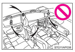 Precauções com os airbags do SRS