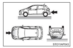 Tipos de colisão em que os airbags do SRS podem não deflagrar (airbags do SRS laterais e de cortina [se equipado])