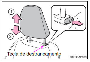 Ajustar os encostos de cabeça