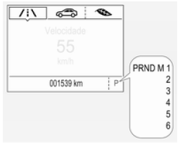 Visor da caixa de velocidades