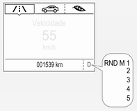 Visor da caixa de velocidades
