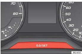 Painel de instrumentos: conta-quilómetros e botão de retrocesso.