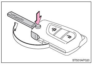 Utilização da chave-mestra (veículos sem sistema de chave inteligente para entrada e arranque)