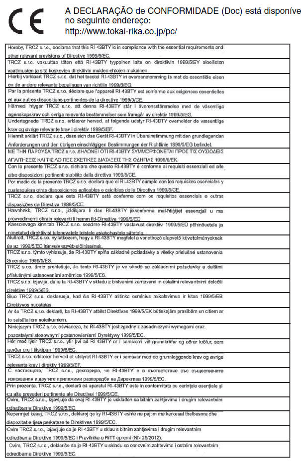 Certificações do sistema imobilizador do motor (veículos sem sistema de chave inteligente para entrada e arranque)